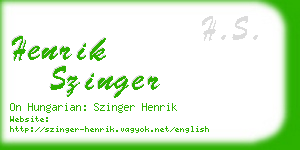 henrik szinger business card